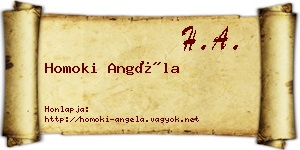 Homoki Angéla névjegykártya